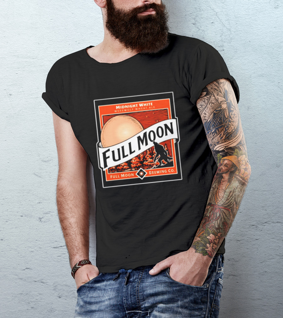 Midnight White Werewolf Wheat Ale Full Moon Brewing Co Full Moon T-Shirt