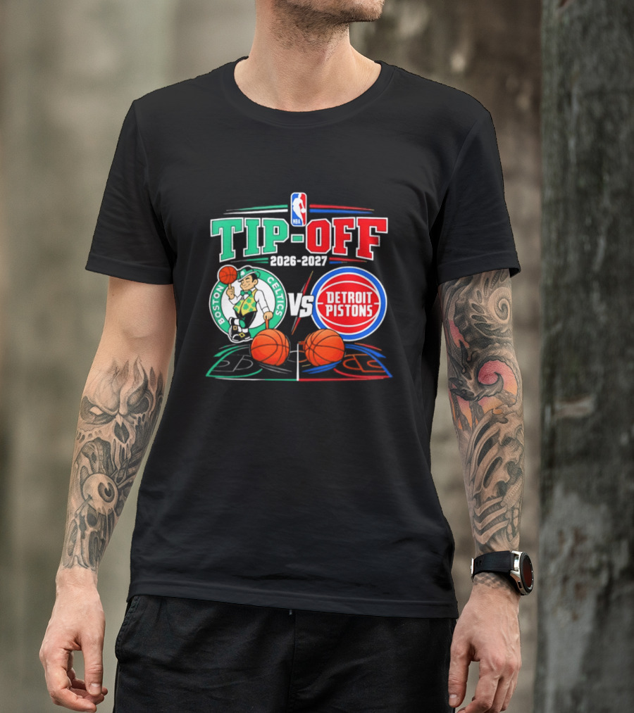 NBA Tip Off 2026 2027 Boston Celtics Vs Detroit Pistons Opening Night T-Shirt