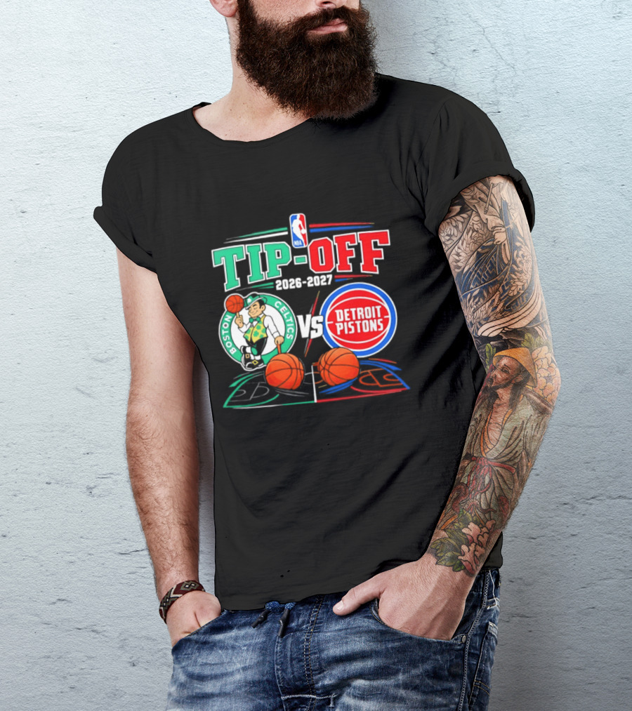 NBA Tip Off 2026 2027 Boston Celtics Vs Detroit Pistons Opening Night T-Shirt