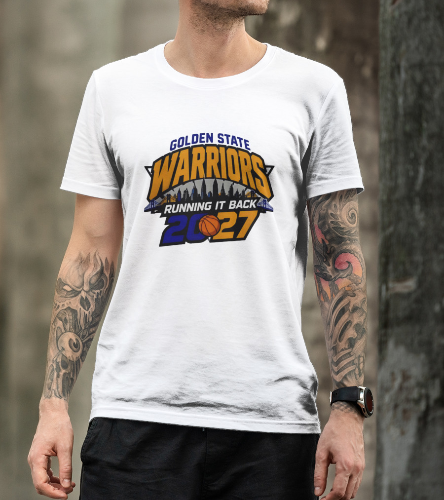 Golden State Warriors Running It Back 2027 Skyline NBA Basketball T-Shirt