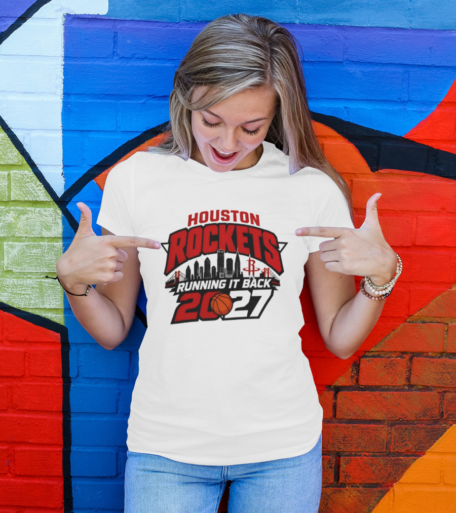 Houston Rockets Running It Back 2027 NBA Skyline Basketball T-Shirt