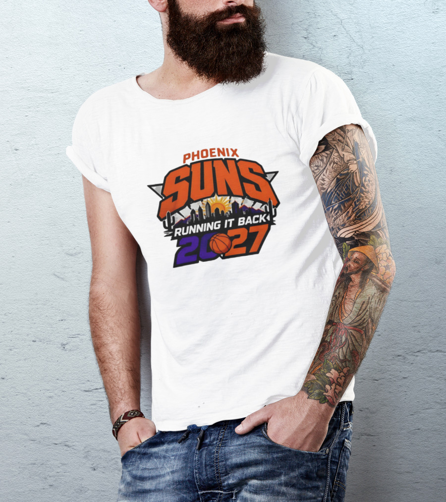 Phoenix Suns Running It Back 2027 NBA Skyline Basketball T-Shirt