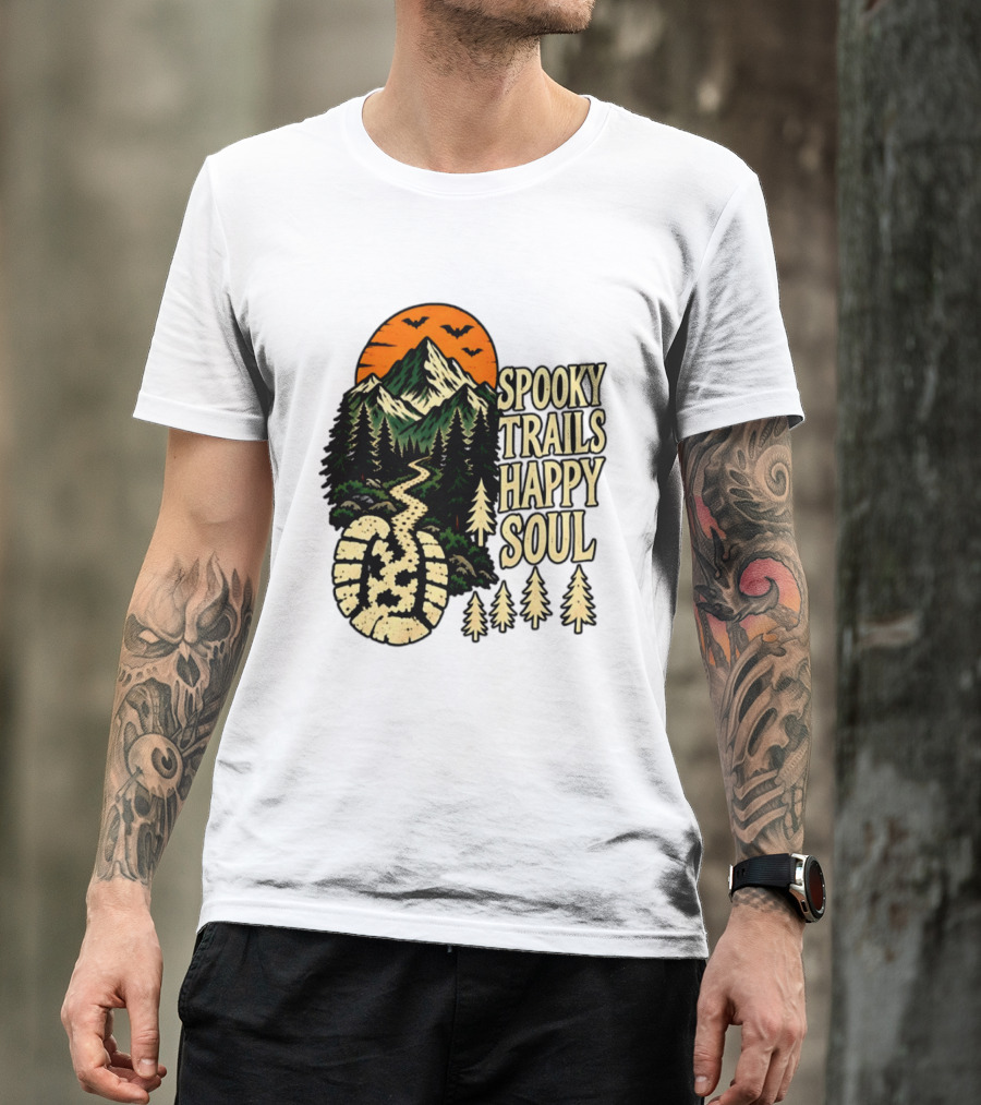 Spooky Trails Happy Soul Mountain Halloween Hiking Adventure T-Shirt