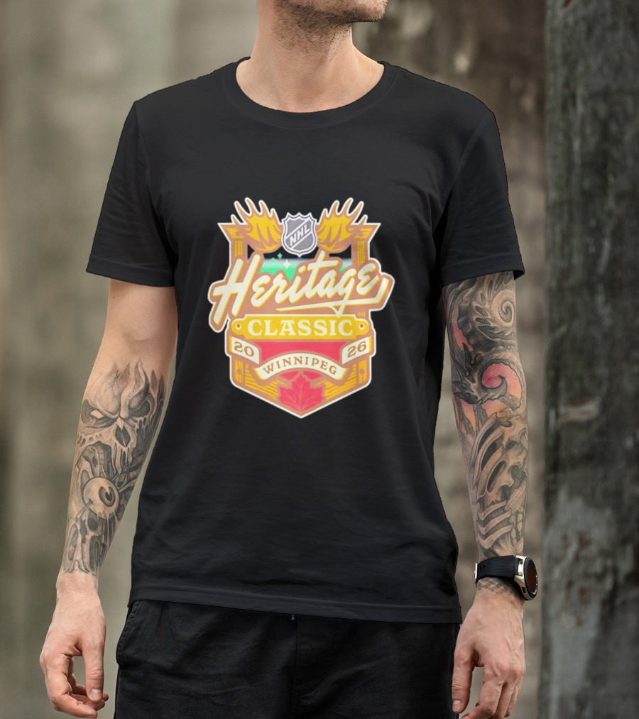 NHL Heritage Classic 2026 Winnipeg Moose Logo Maple Leaf T-Shirt