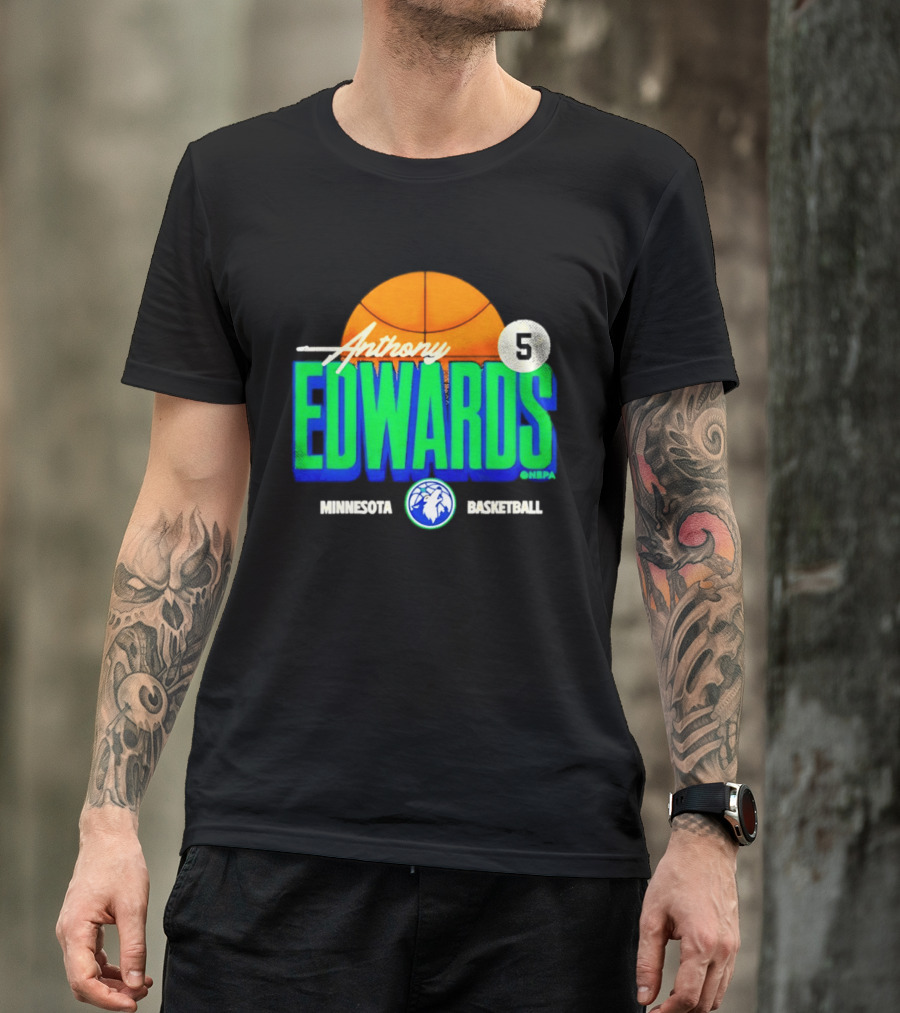 Anthony Edwards 5 Minnesota Basketball Timberwolves Player T-Shirt