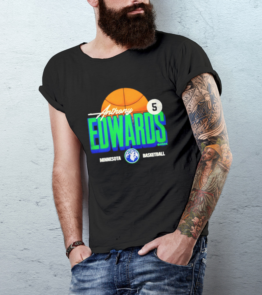 Anthony Edwards 5 Minnesota Basketball Timberwolves Player T-Shirt