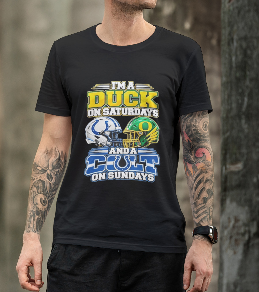 I'm A Duck On Saturdays And A Colt On Sundays Helmet Clash T-Shirt