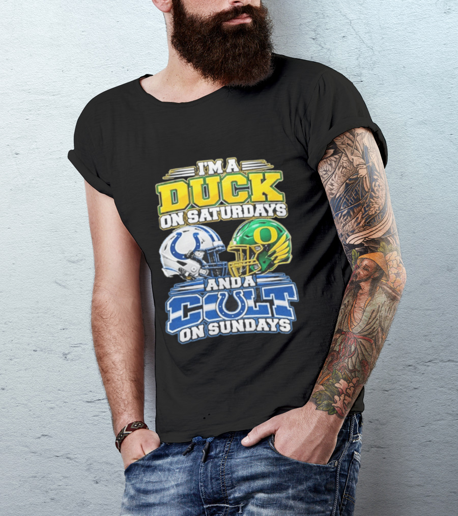 I'm A Duck On Saturdays And A Colt On Sundays Helmet Clash T-Shirt