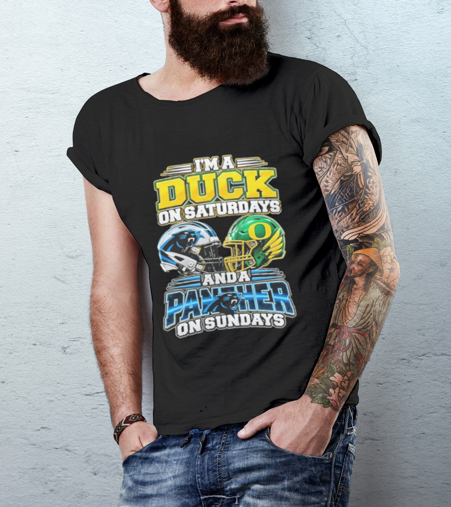 I'm A Duck On Saturdays And A Panther On Sundays Helmet T-Shirt
