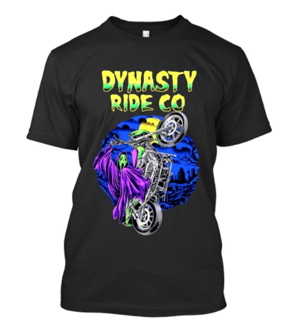 Dynasty Ride Co Ghostface 2026 Halloween Motorcycle Adventure T-Shirt