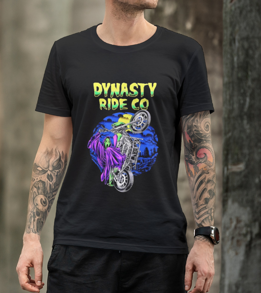 Dynasty Ride Co Ghostface 2026 Halloween Motorcycle Adventure T-Shirt