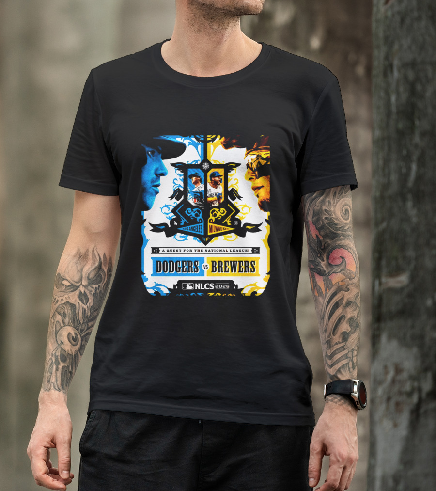 MLB Los Angeles Dodgers Brewers NLCS 2026 Head To Head Quest For The National League T-Shirt