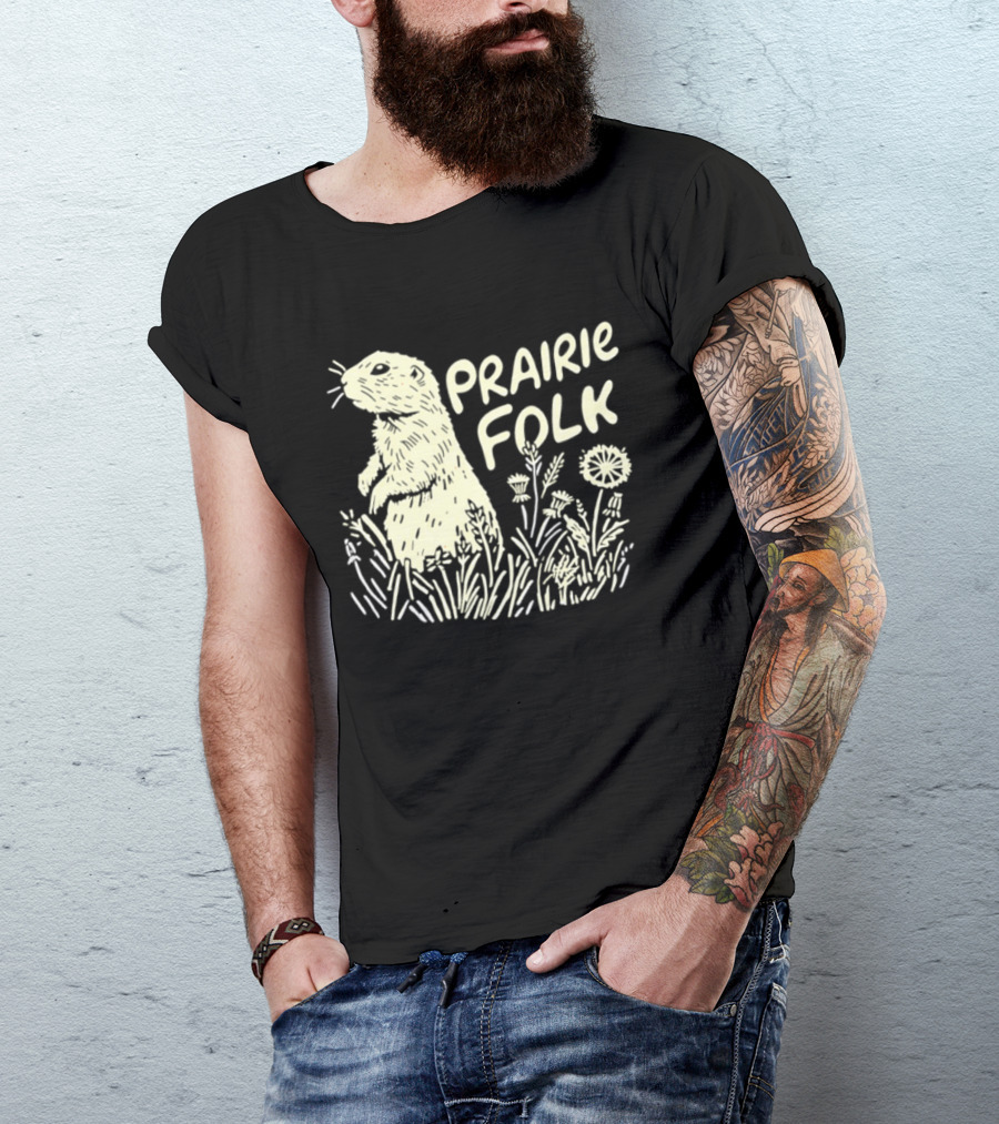 Prairie Folk Groundhog Meadow Wildlife Nature T-Shirt