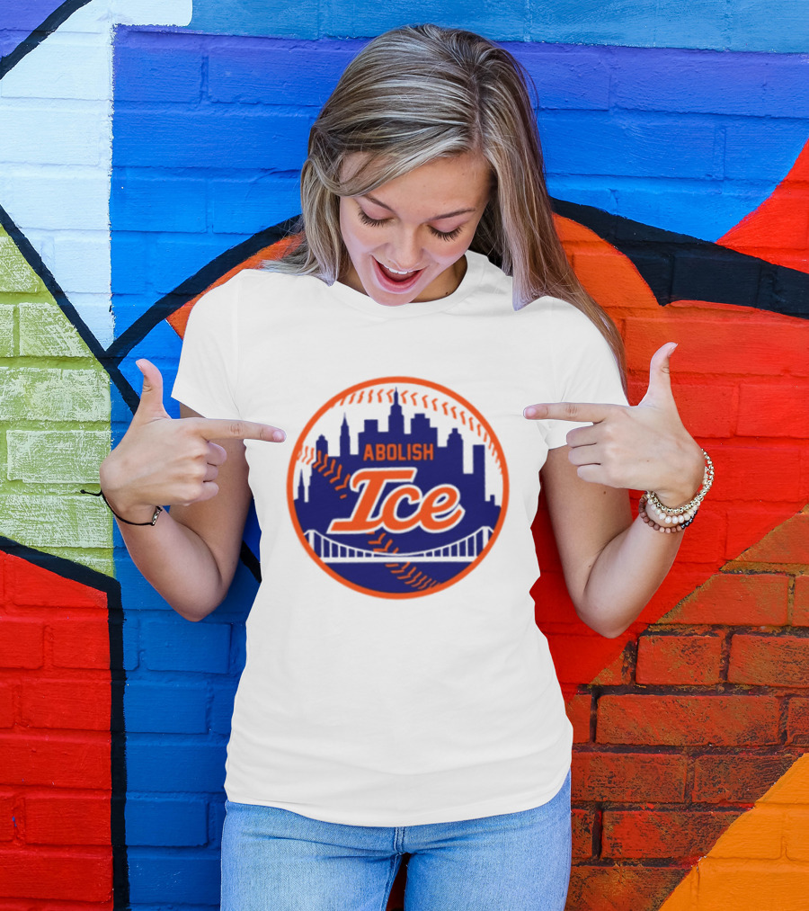 Abolish ICE New York Mets Baseball Fan City Skyline T-Shirt
