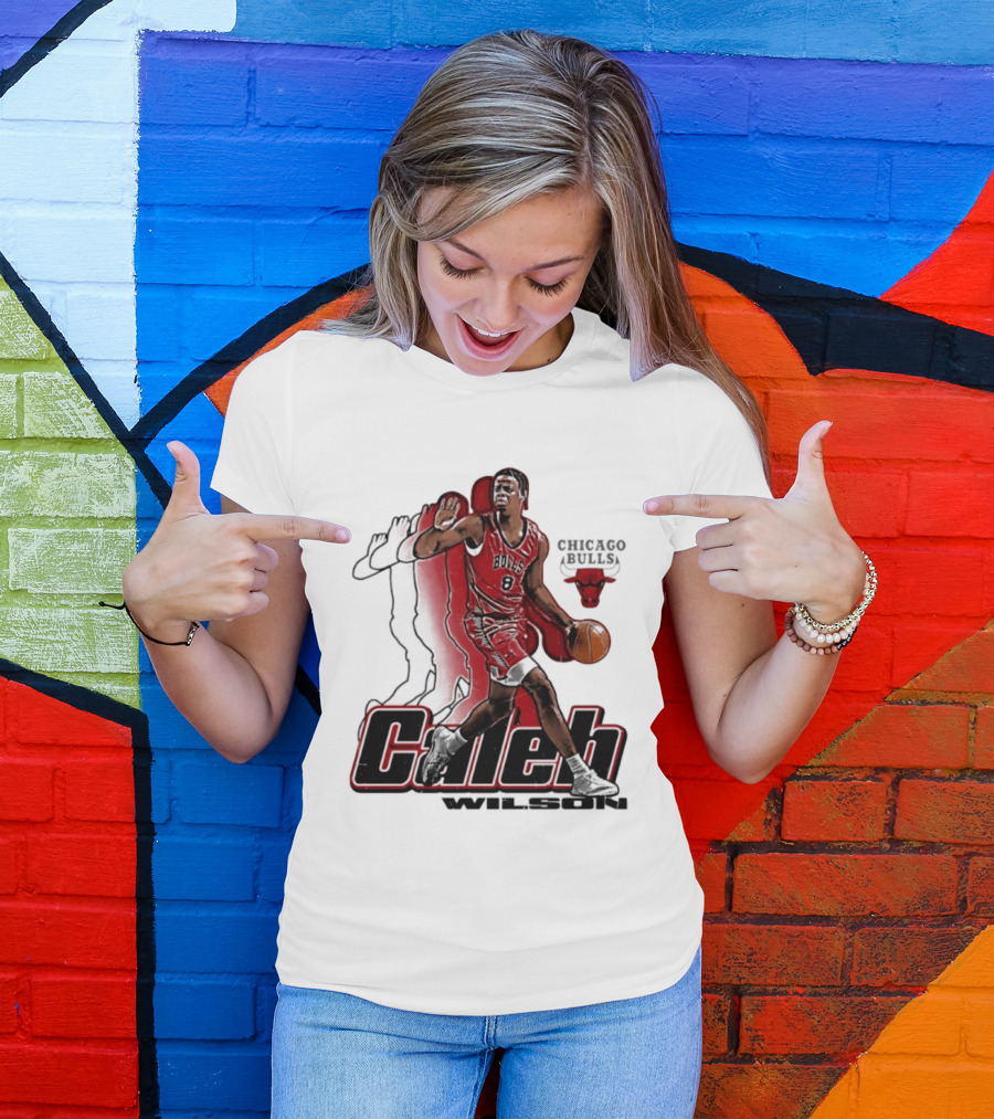 Caleb Wilson 8 Chicago Bulls Basketball Pose T-Shirt