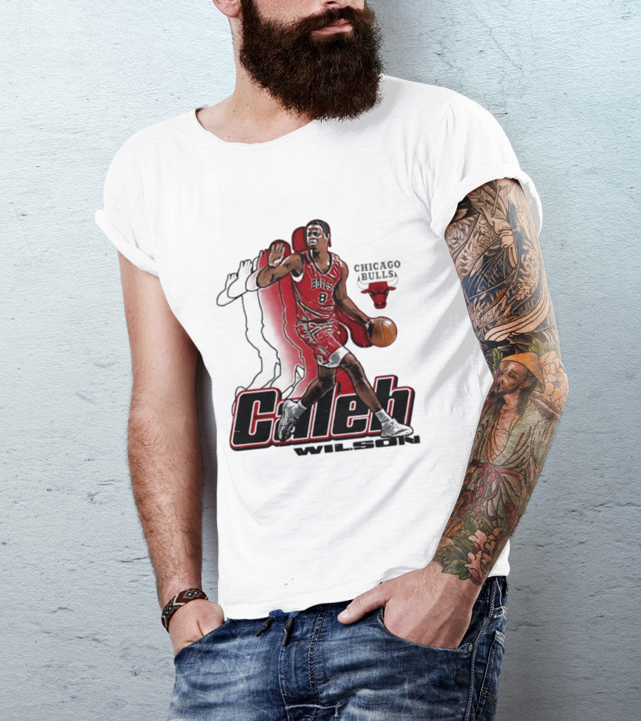 Caleb Wilson 8 Chicago Bulls Basketball Pose T-Shirt