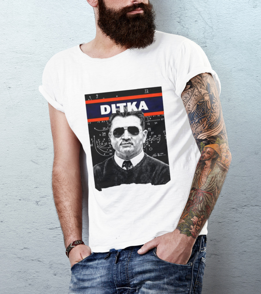 DITKA Da Coach Chicago Bears Legend Mike Ditka Playbook T-Shirt