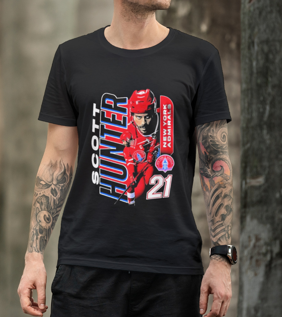 Scott Hunter New York Admirals 21 Hockey Team Player T-Shirt