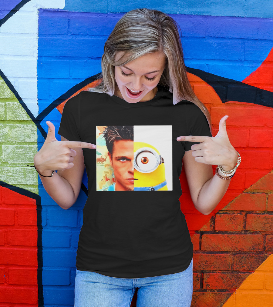Tyler Durden Minions Split Face Mashup T-Shirt