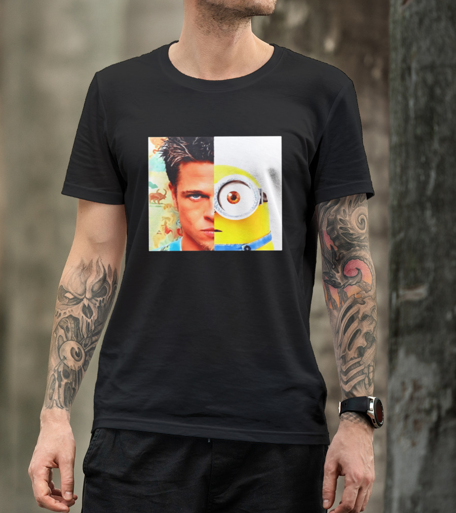 Tyler Durden Minions Split Face Mashup T-Shirt