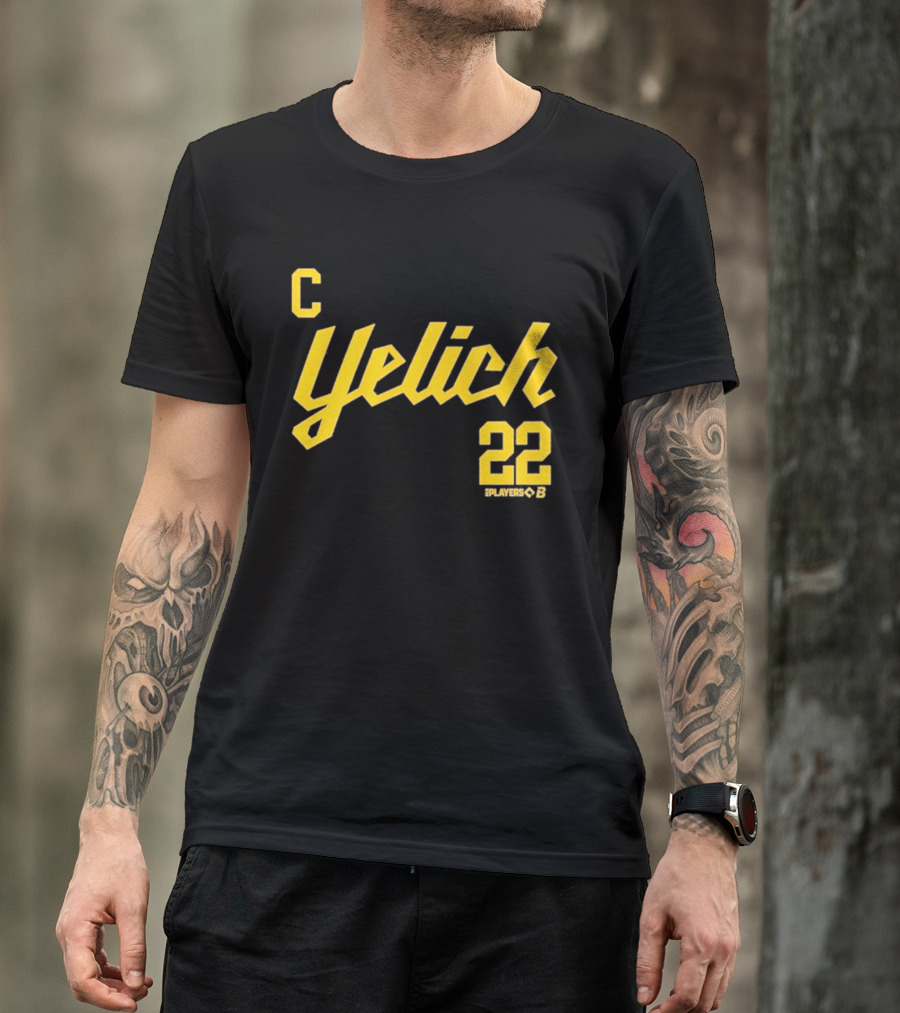 Yelich 22 Captain Players Milwaukee Brewers Baseball MLB T-Shirt