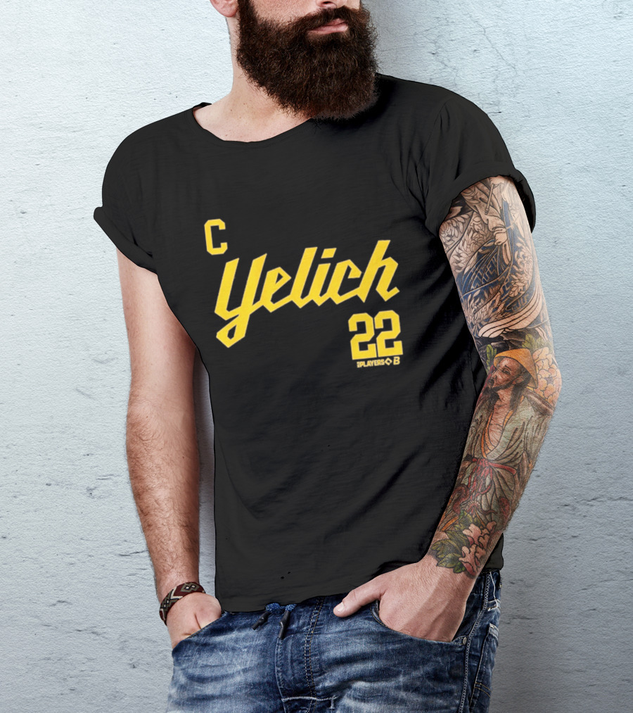 Yelich 22 Captain Players Milwaukee Brewers Baseball MLB T-Shirt