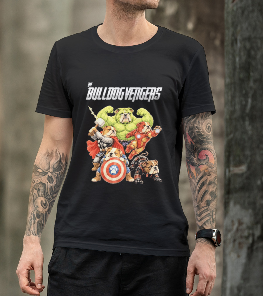 Bulldog Avengers 2026 Superhero Team Marvel T-Shirt