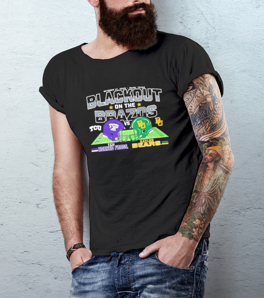 Baylor Bears Vs TCU Horned Frogs Blackout On The Brazos Gameday T-Shirt