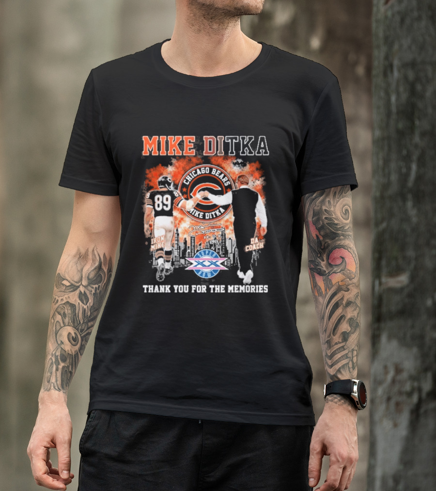 Mike Ditka Iron Mike Da Coach Super Bowl Fist Bump Thank You For The Memories T-Shirt