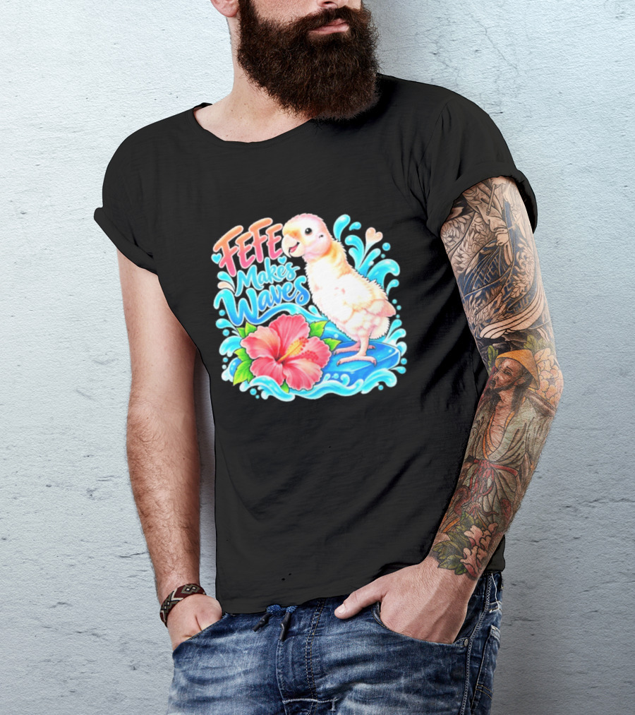 FeFe Makes Waves Parrot Hibiscus Splash Fundraiser T-Shirt
