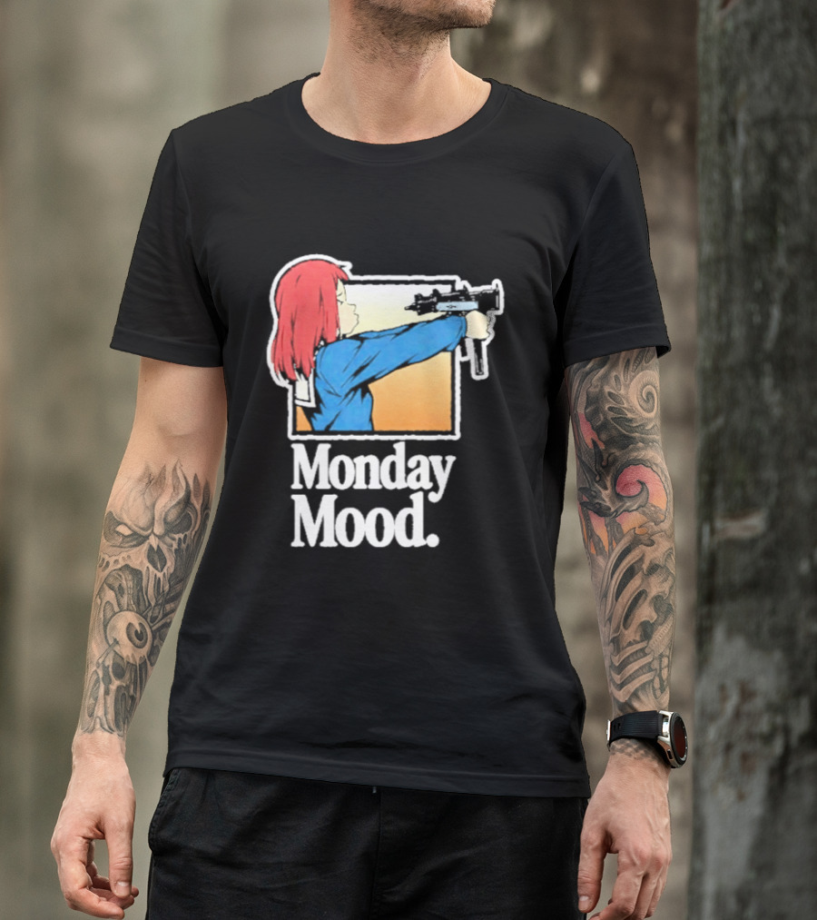 Mamimi Samejima Fooly Cooly Monday Mood Anime Gun Playful Vibe T-Shirt