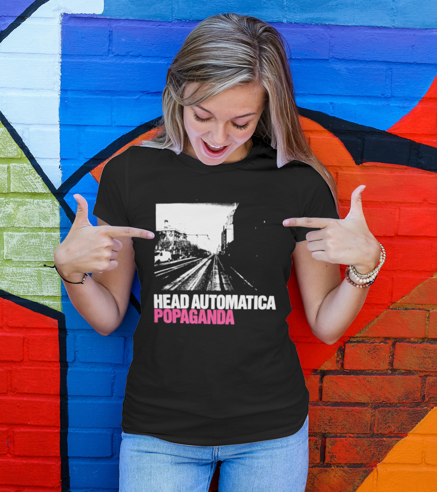 Head Automatica Popaganda Train Tracks Art Daryl Palumbo T-Shirt