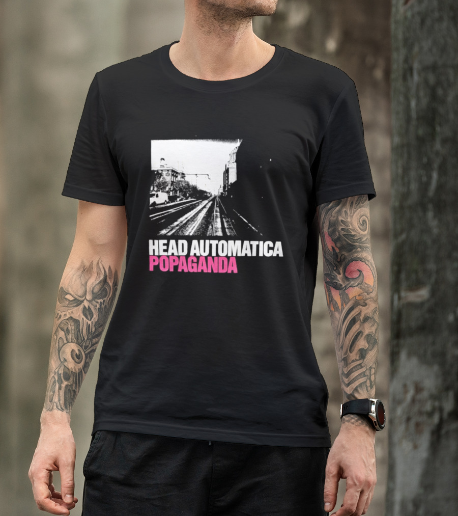 Head Automatica Popaganda Train Tracks Art Daryl Palumbo T-Shirt