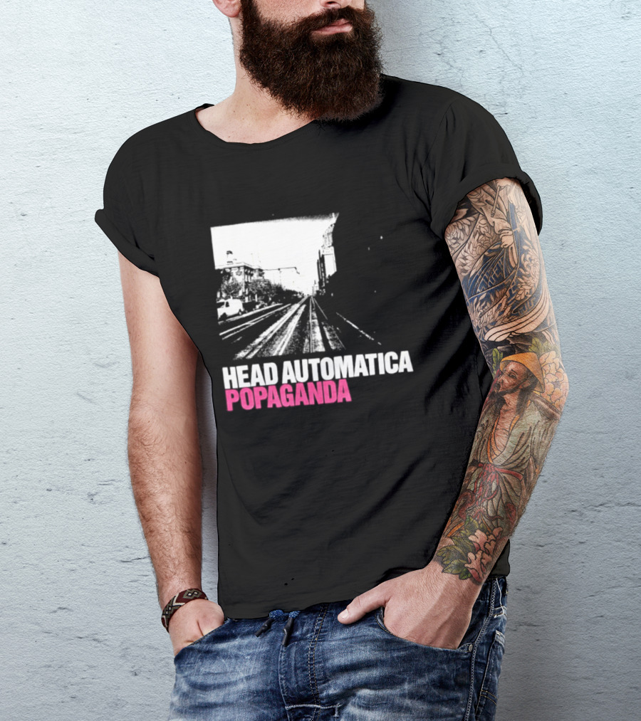 Head Automatica Popaganda Train Tracks Art Daryl Palumbo T-Shirt