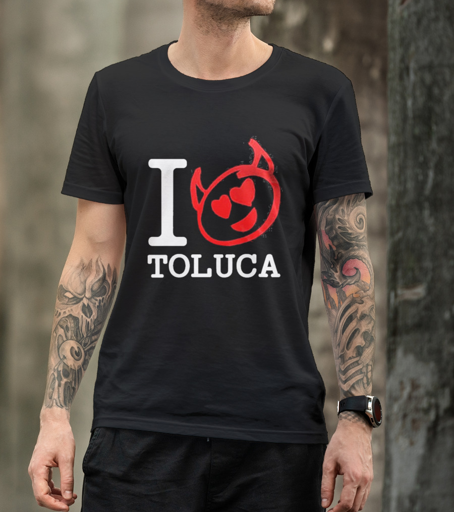 I Love Toluca FC Heart Eyes Devil Emoticon T-Shirt