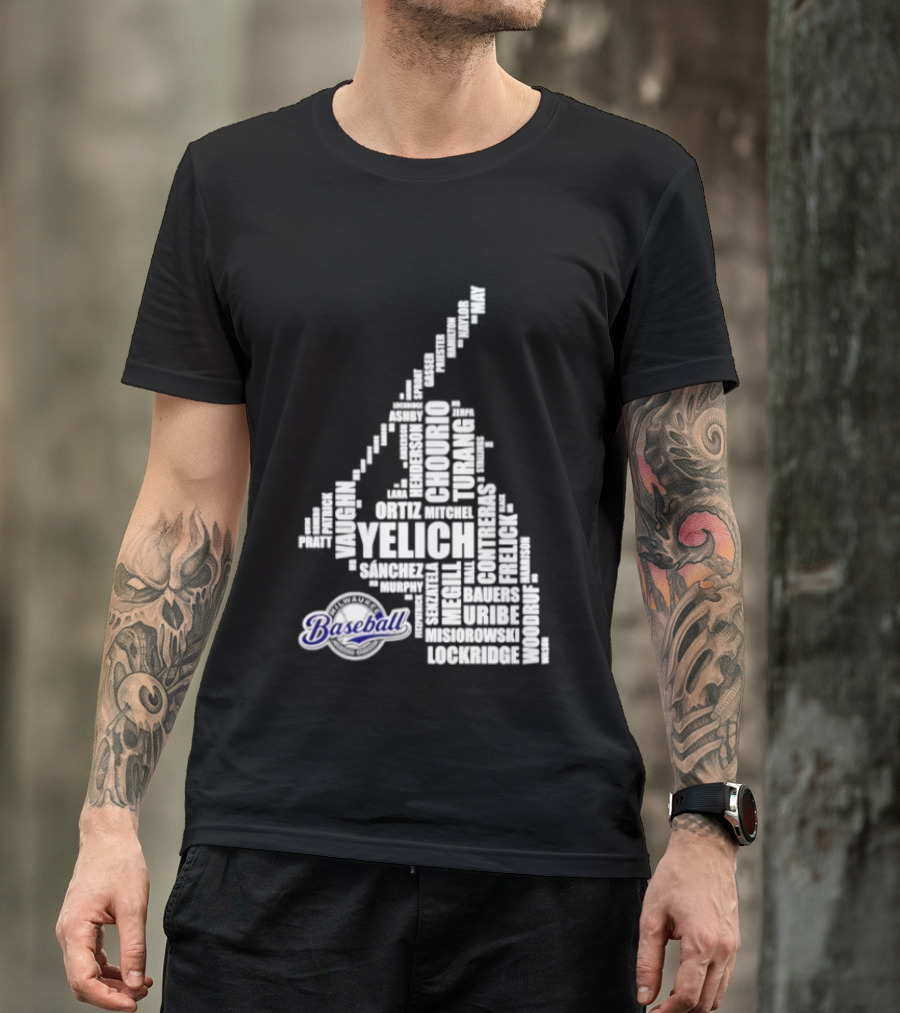 Milwaukee Brewers 2026 MLB Yelich Baseball Stars Names T-Shirt