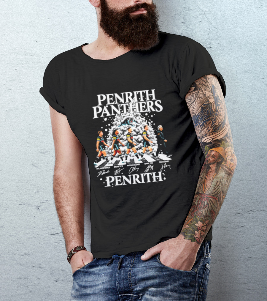 Penrith Panthers NRL Christmas 2026 Players Signatures T-Shirt