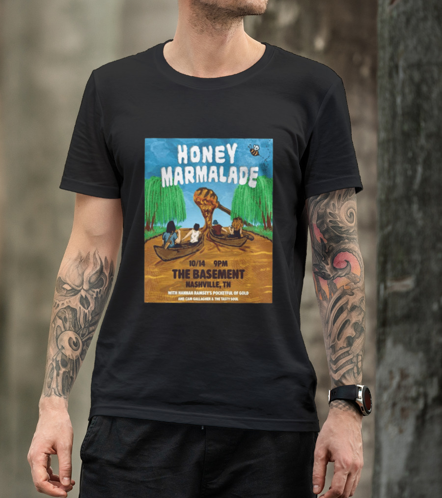 Honey Marmalade Fall Tour 2026 Nashville The Basement Halloween Event With Hannah Ramsey's Pocketful Of Gold And Cam Gallagher And The Tasty Soul T-Shirt