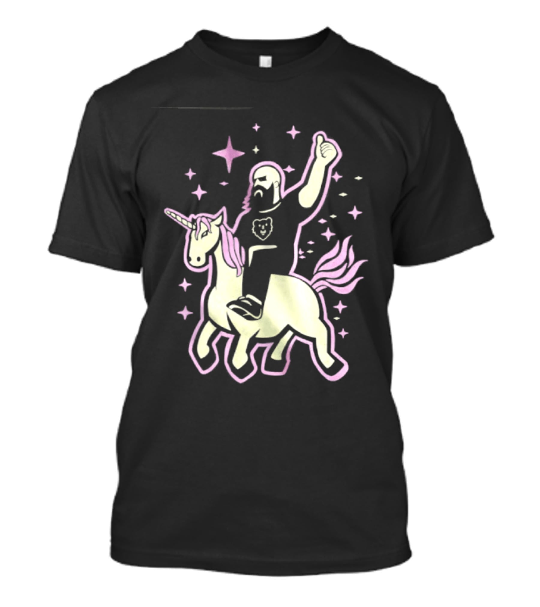 Mythic Unicorn Wrangler Bearded Man Riding Magic T-Shirt