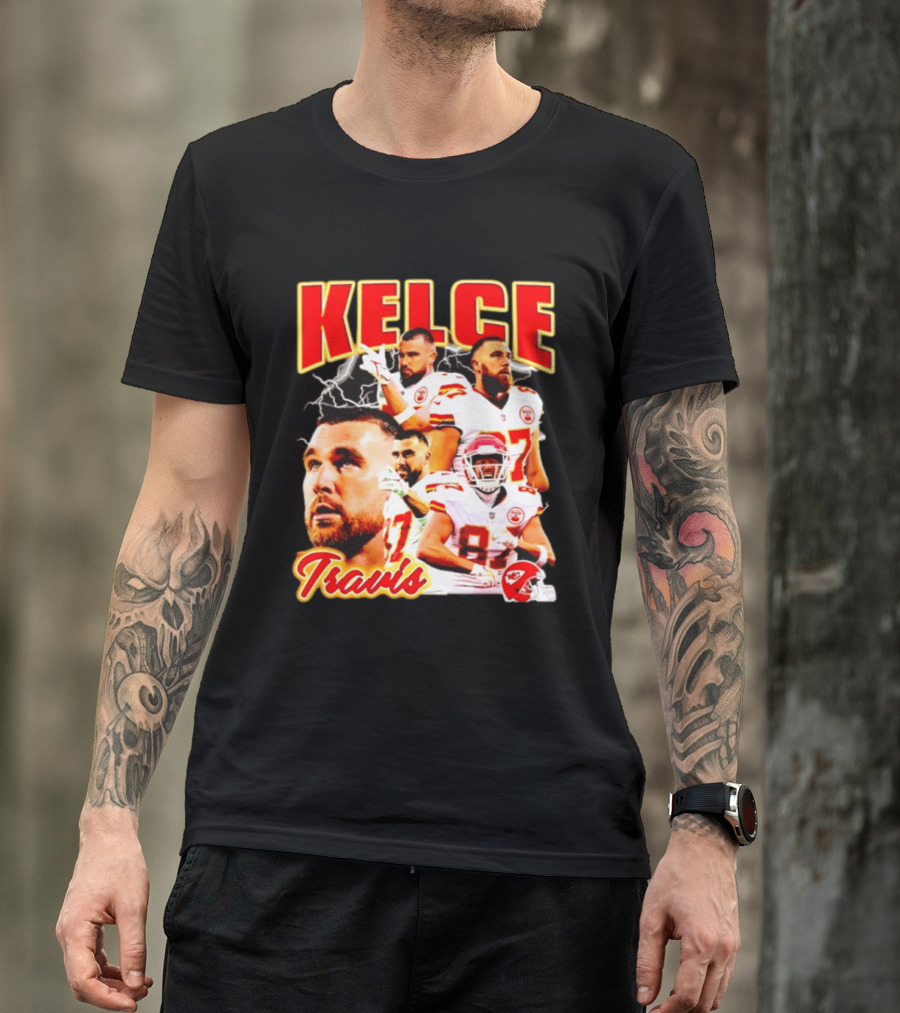 Travis Kelce Kansas City Chiefs Football 90s Bootleg Retro Style Chiefs Football Kelce 87 T-Shirt