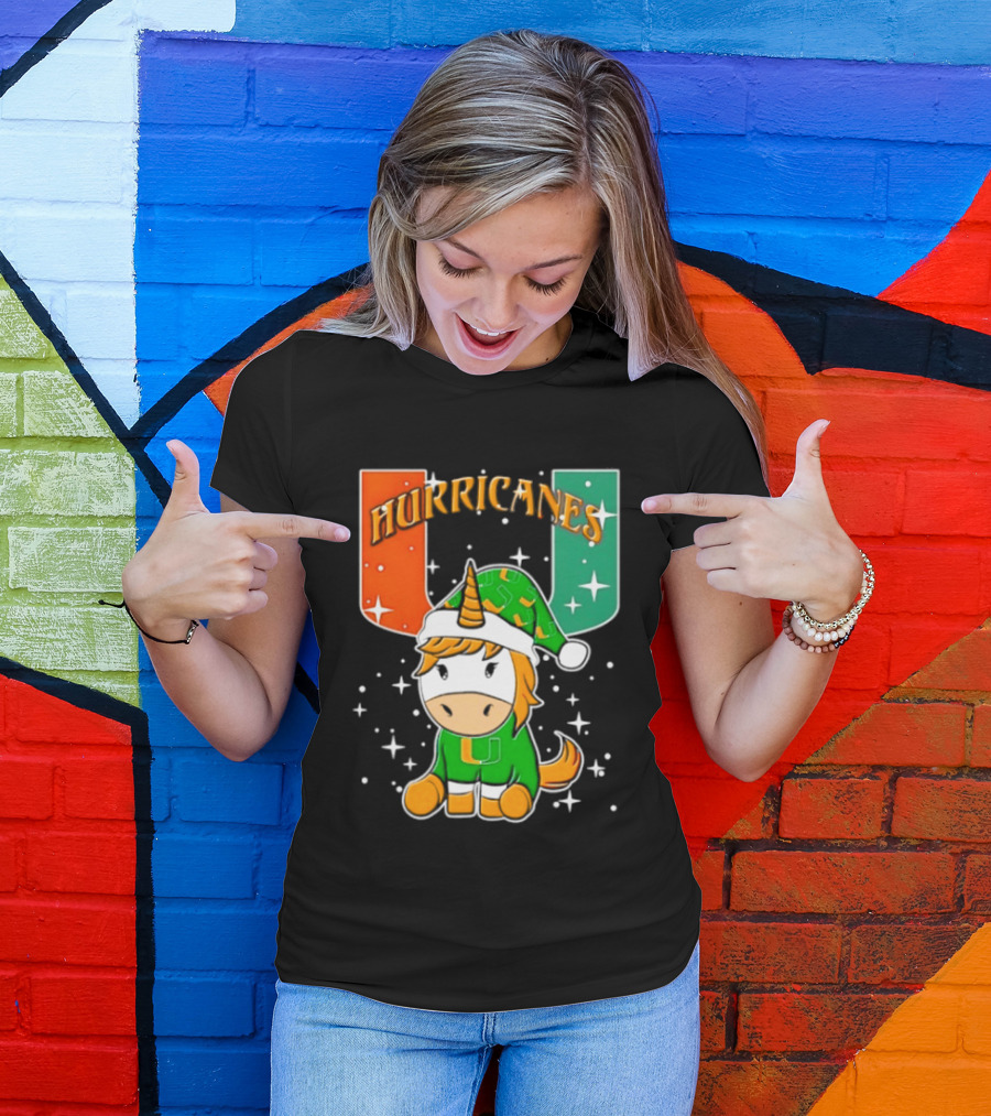 Unicorn Miami Hurricanes NCAA Christmas 2026 T-Shirt