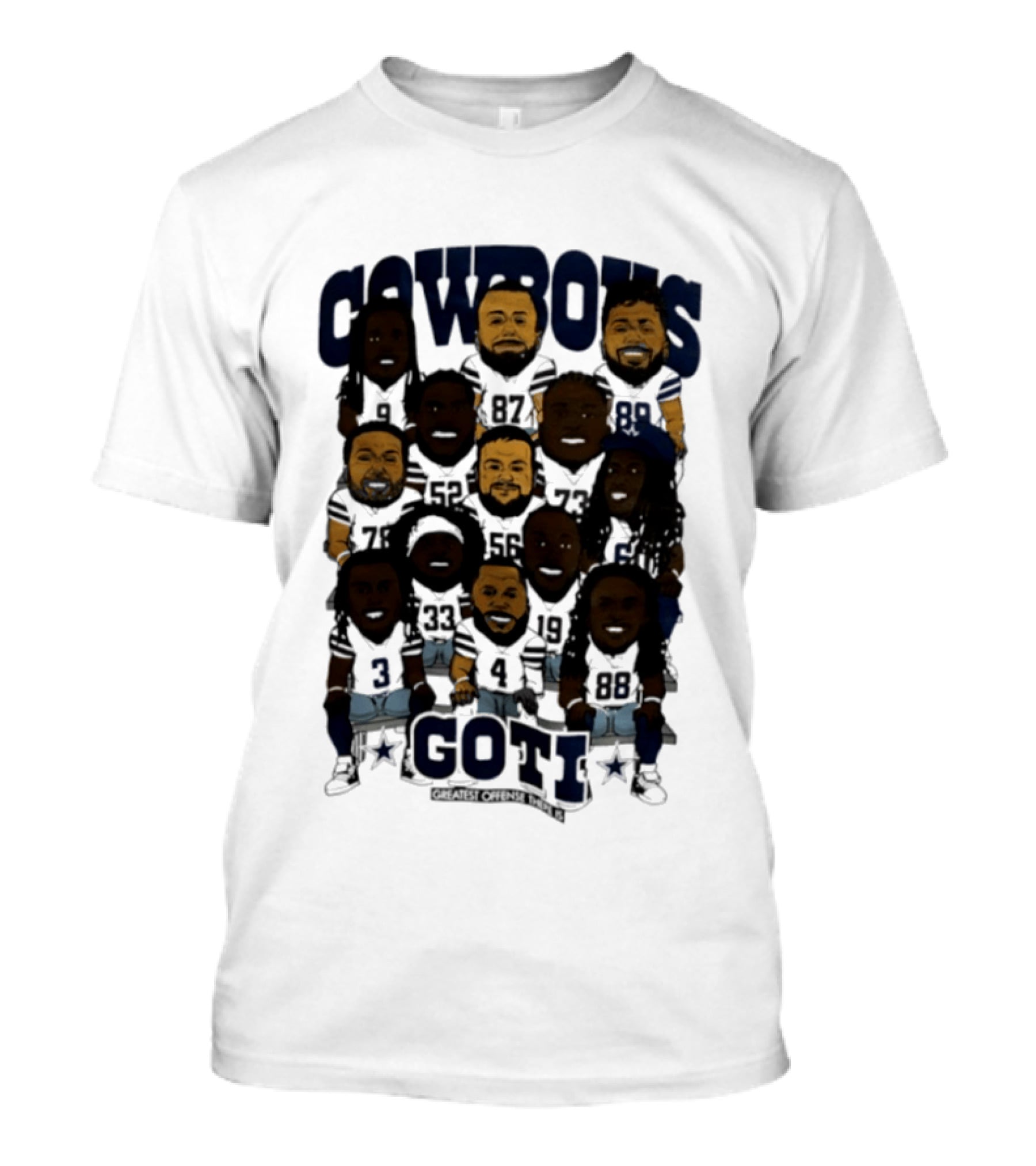 Cowboys Greatest Offense There Is GOTI Caricature Dallas Cowboys T-Shirt