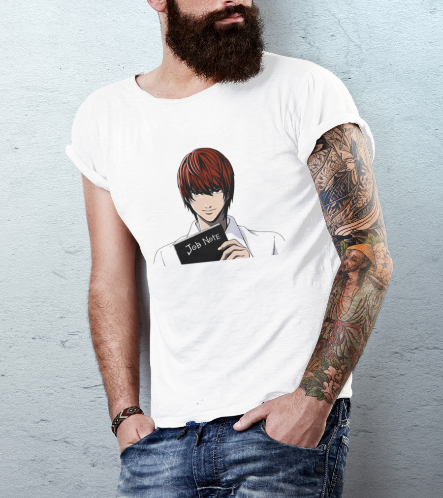 Job Note Parody Light Yagami Character Anime Manga T-Shirt