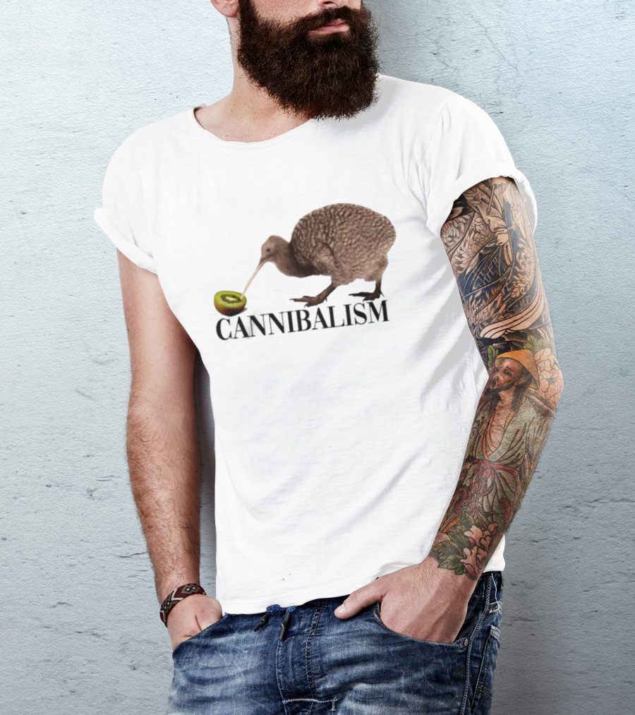Kiwi Bird Cannibalism With Kiwi Fruit Pun Nature T-Shirt