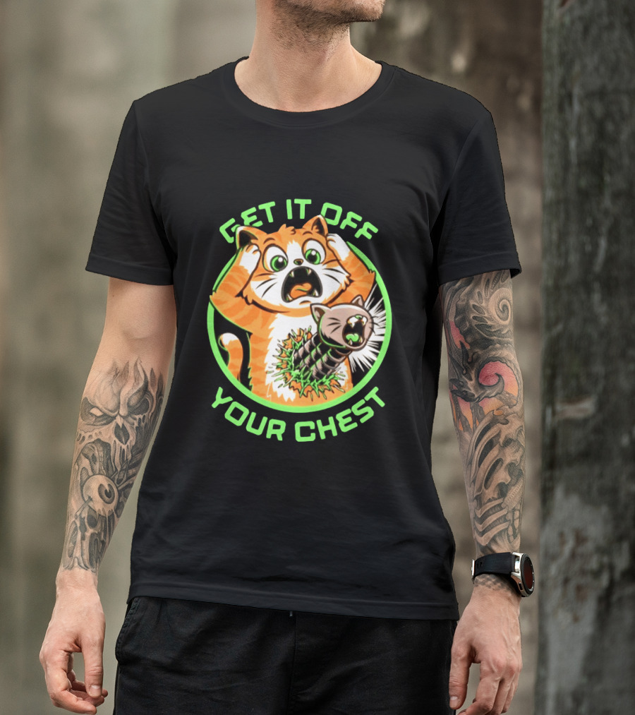 Get It Off Your Chest Alien Cat Mashup T-Shirt