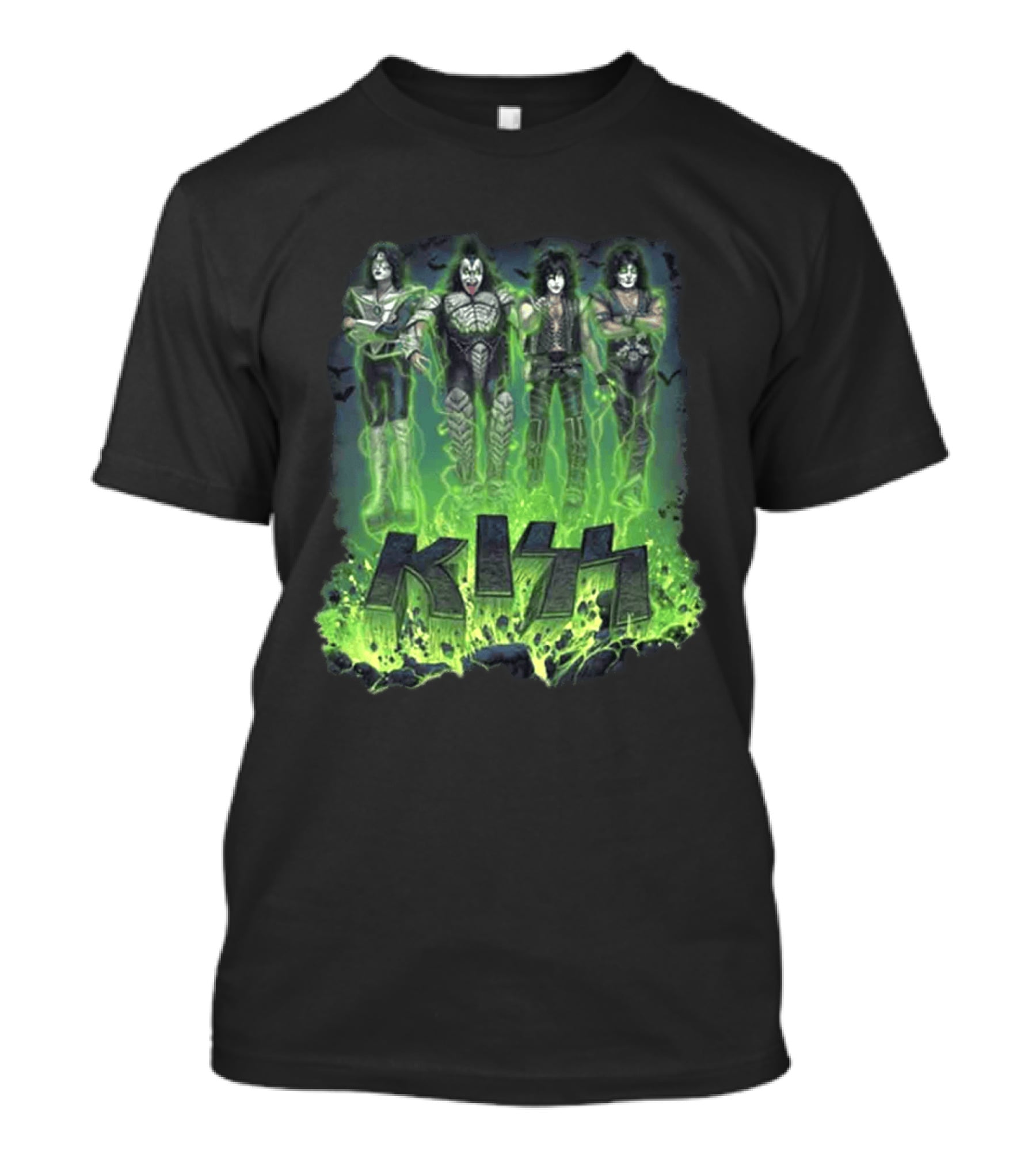 Kiss 2026 Limited Edition Halloween Bats Conjuring Green T-Shirt