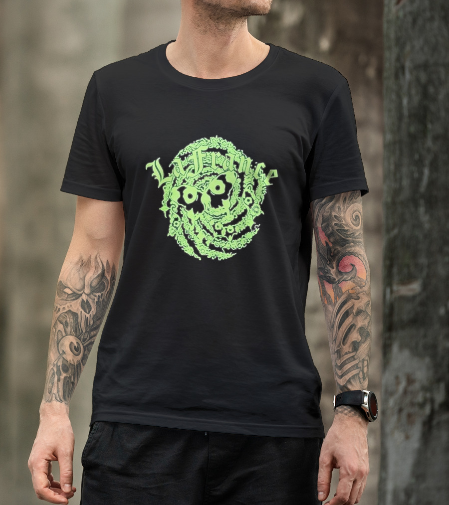 La France Green Skull Floral T-Shirt