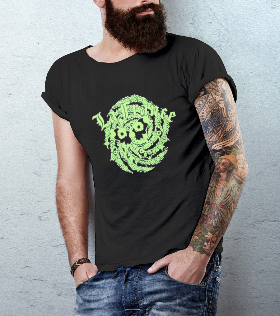 La France Green Skull Floral T-Shirt