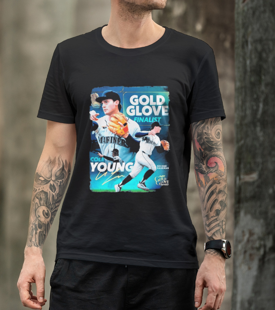 Cole Young Mariners Second Baseman Gold Glove Finalist T-Shirt