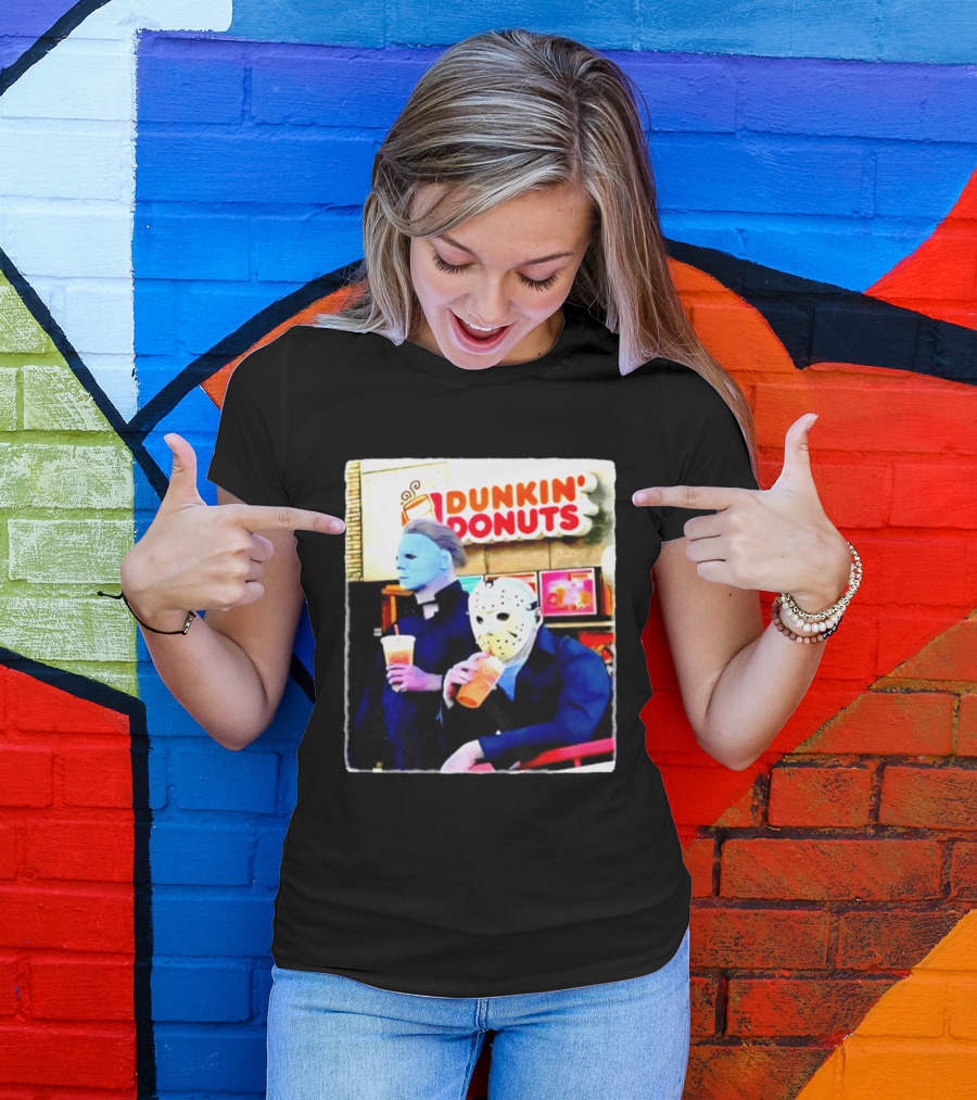 Dunkin Donuts Halloween 2026 Michael Myers Jason Voorhees Meme T-Shirt